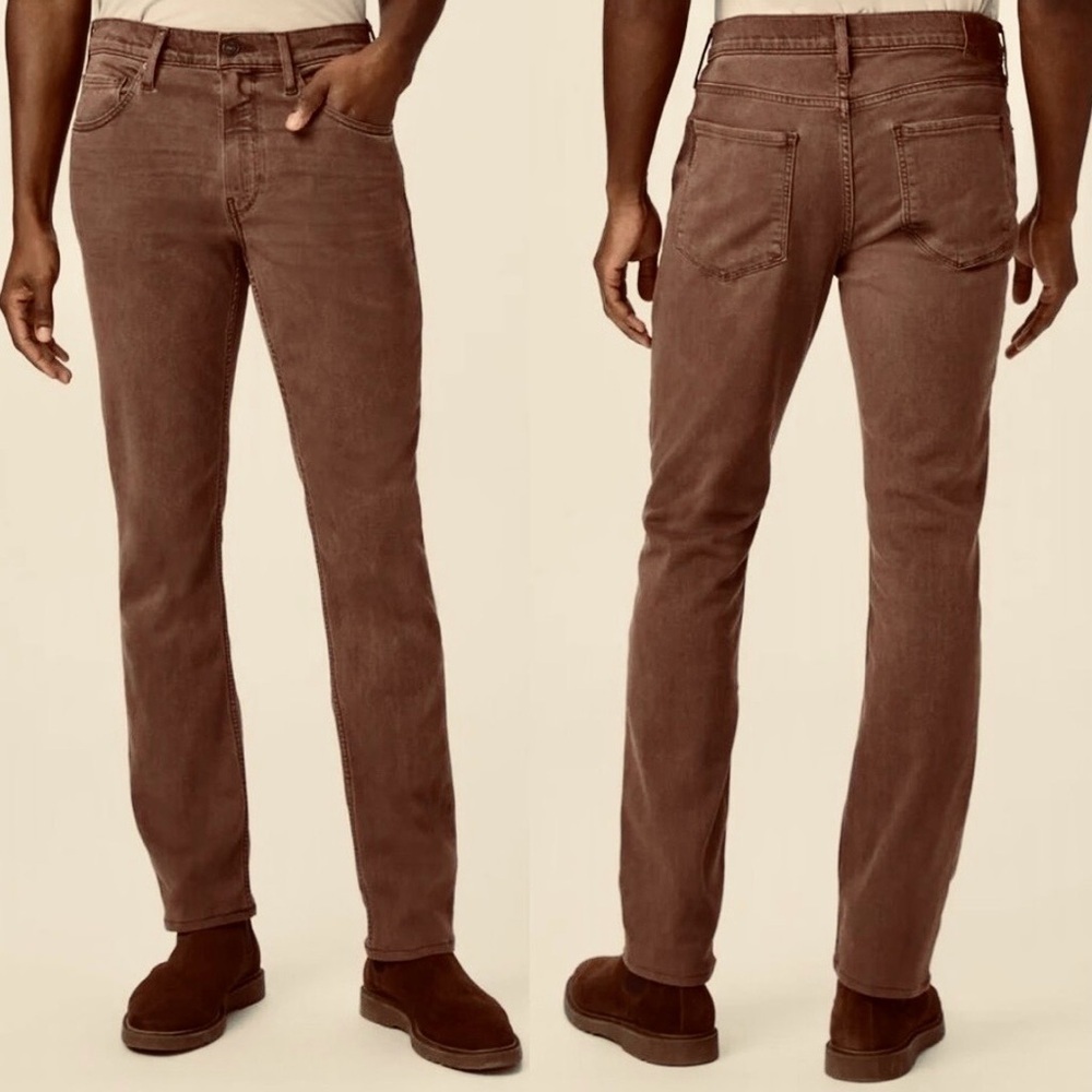 NWT New PAIGE Federal Slim Straight Jeans in Terracotta Clay Size 40